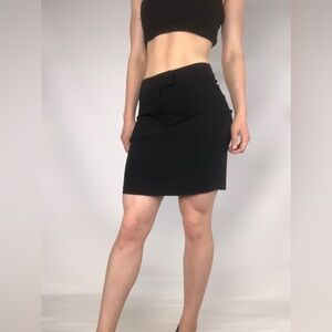 Vintage 90s Cache Stretchy Mini Pencil Skirt Black Size‎ S
